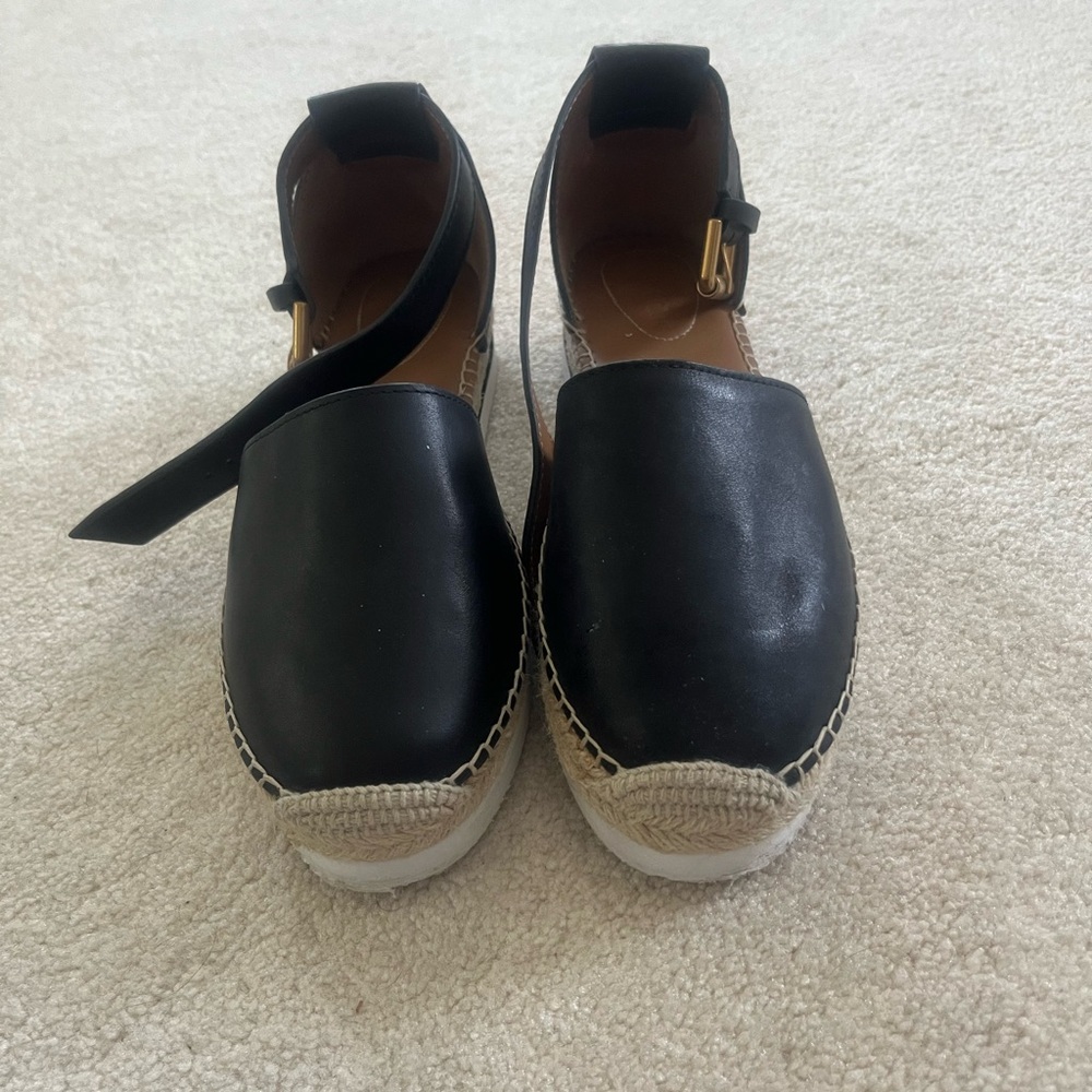 See by Chloe Black Espadrille Flats